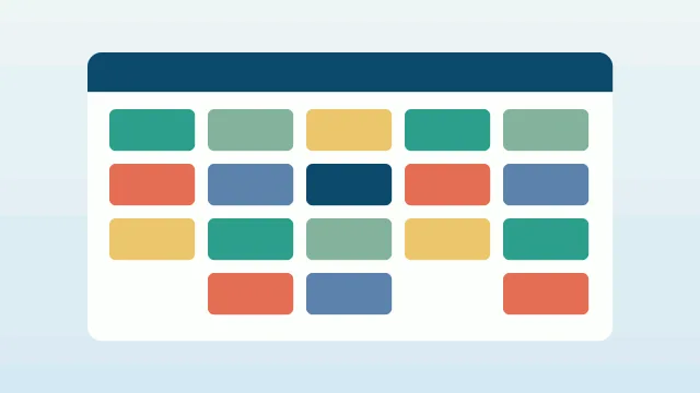 A week calendar filled with the shifts of twelve people